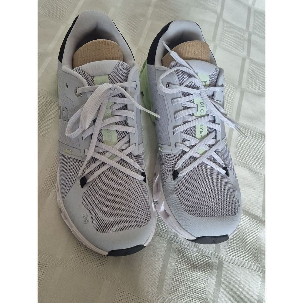 On Running Light Gray and Mint Green Running Sneakers
